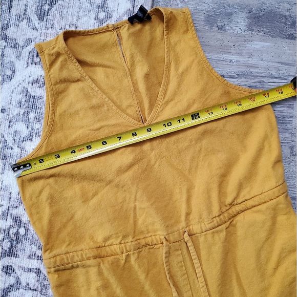 Anthro DREW Linen Blend Mustard Jumpsuit Small - Picture 6 of 7